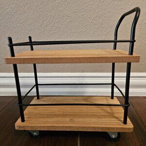 Target Bullseye Playground 2-Tier Mini Coffee Bar Cart W/ Wheels Kitchen Decor
